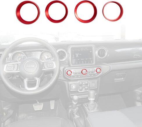 مكيف الهواء مقبض مفتاح التشغيل غطاء المصباح غطاء مقبض التيار المتناوب زر الزخارف ل جيب رانجلر 2018-2023 JL JLU & 2020-2023 المصارع in Kuwait