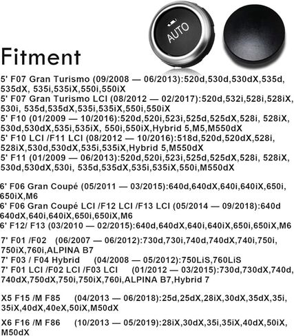 Moonlinks لزر دوران تكييف الهواء BMW، مقبض التحكم في المناخ، مجموعة استبدال ضبط درجة الحرارة لسيارات BMW 5 Series F10 F11،6 Series F12 F13،7 Series F01 F02، X5 F15، X6 F16 in Kuwait