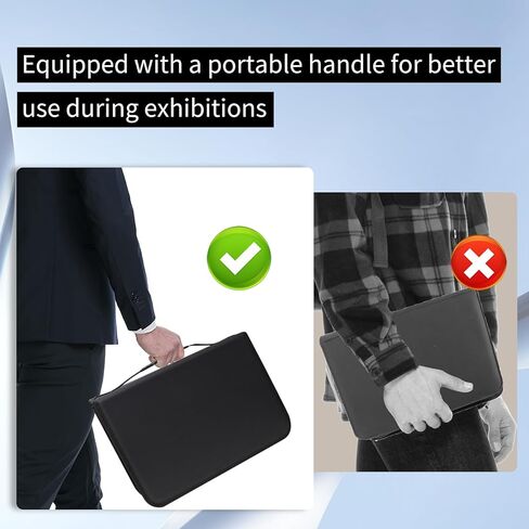 Graded Card Binder, 4 Pocket Slab Binder Holds 32 Graded Cards equipped with handle, Premium Slab Card Holder with Sleeves, Protective Zippered and Display Album for PSA, CSG, CGS, GMA & Standard Slab in Kuwait