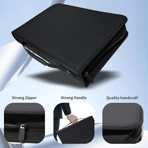 Graded Card Binder, 4 Pocket Slab Binder Holds 32 Graded Cards equipped with handle, Premium Slab Card Holder with Sleeves, Protective Zippered and Display Album for PSA, CSG, CGS, GMA & Standard Slab in Kuwait