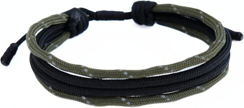 CRAFT.VIBE Paracord Bracelets - Adjustable Size Bracelets with Bronze USA Flag Charm - 550 Paracord Survival Bracelets for Hiking Camping Outdoor Traveling - Handmade Bracelet For Men and Women - Gifts for US Army Military Veterans in Saudi Arabia