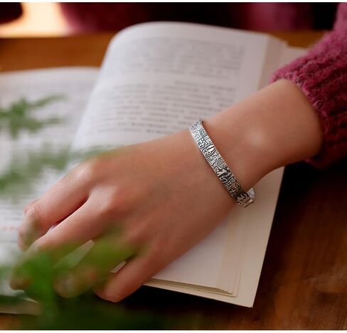 Glowave 999 سوار فنغ شوي من الفضة الاسترليني، سوار بنمط الخيزران فورتشن قابل للتعديل، حلية لاكي فنغ شوي، سوار تعويذة الحظ والسعادة للرجال والنساء in Kuwait