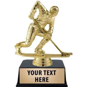 Crown Awards Hockey Trophies with Custom Engraving, 6" Personalized Hockey Forward Male Trophy On Black Base Prime