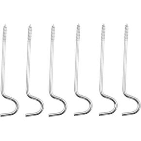 LQ Industrial 6PCS Single Curtain Rod Support Bracket Intermediate Support Screw 2.5 Inch Silver Intermediate Hook for Curtain Rod Door Curtain Rod Wooden Window Frame and Vertical Blind