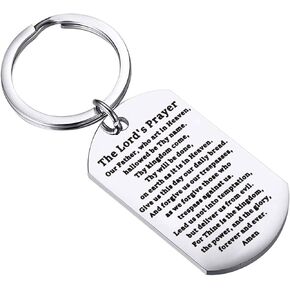 Gzrlyf The Lord's Prayer Keychain Our Father who Art in Heaven Matthew 6:9-13 Religious Gifts
