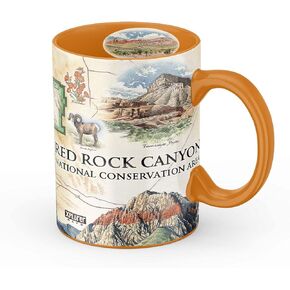 Red Rock Canyon National Conservation Area Map Ceramic Mug (Large 16oz) Coffee Cup, Tea, Cocoa, Hot Chocolate, Brew Mugs, and Cold Drinks, BPA-FREE - For Office, Home, Gift (Individual Mug)