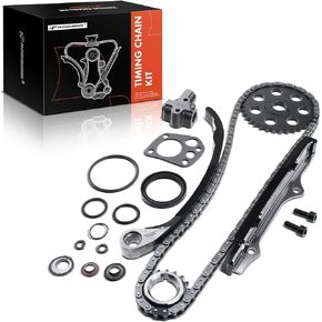 A-Premium Engine Timing Chain Kit W/Tensioner & Sprocket & Guide & More [fit SOHC, 4Cyl 2.4L, KA24E] Compatible with Nissan 240SX 1989-1990, Axxess 1990, D21 1990-1994, Pickup 1995-1997, Stanza 90-92