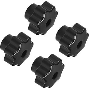 Star Knob, 38.5mm Diameter M6, Plastic Head Female Clamping Nut Handle Screw-On Thread Knob Grip - (Applications: for Mechanical Equipment), 4-Pieces