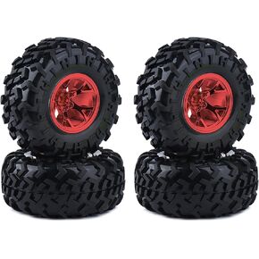 إطارات مطاطية 5.31 بوصة وحافة عجلة، محور سداسي 12 مم متوافق مع Traxxas Rustler HSP HPI Kyosho Volcano Tamiya 1/10 شاحنة الوحش للطرق الوعرة، 130 مم × 60 مم، فضي