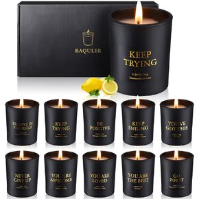 10 Pcs Motivational Aromatherapy Scented Candle Set Soy Wax Candles with Essential Oils Inspirational Scented Candles Gift Set for Women Mom Friend Sister Teacher Birthday Job Graduation Gift