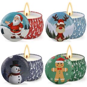 Scented Candles Set, 4 Pack, 4.4 Oz,Aromatherapy Made from Soy with Cute Package for Birthday, Christmas Decorations, Gifts for Women Mom