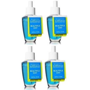 Bath and Body Works Beautiful Day WallFlower Fragrance Refill. 4 Pack 0.8 Oz