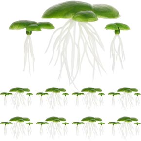 Toddmomy 72pcs Plastic Duckweed Artificial Floating Duckweed Mini Fake Duckweed Simulation Floating Plants for Aquarium Fish Tank Pond Decor