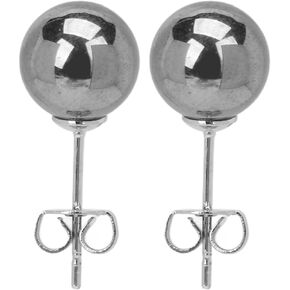 Terahertz Ear Plugs, 1 Pair 8mm Ball Studs Terahertz Round Studs Cylinder Earrings for Anxiety Relief for Men and Women