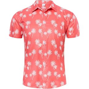 Mens Funny Hawaiian Short Sleeve Casual Button Down Shirts