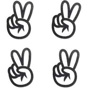 Two Fingers Peace Sign Cut-outs, 12-Pack Table Topper Double-sided Birthday Party Decorations