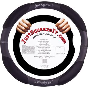 Steering Wheel Cover by Just Squeeze It Will Help With Carpal Tunnel Syndrome Symptoms Rheumatoid Arthritis Relief Hand-Wrist Dexterity And Physical Therapy - Improve Grip Strength & Forearm Strength
