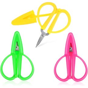 3 PCS Mini Scissors, Portable Travel Scissors Colorful Tiny Crochet Scissors Small Size Embroidery Scissors with Cover Pocket Scissors for Women Girls Scrapbooking Sewing Crafting, 2.56 x 1.65 Inch