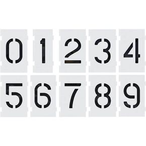 Deezio Parking Lot Number Stencils Kit - 12 inch Large Number Stencils Set, Perfect for Parking Lots (12 inch)