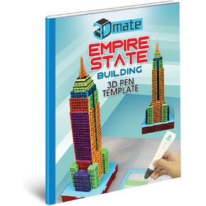 Empire State Building 3D Pen Mat Paper Stencil - Architecture Template Compatible with 3Dmate Base Design Mat