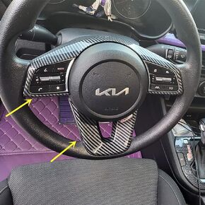 New Carbon Fiber Print Steering Wheel Cover Trim for KIA Seltos 2021 2022 2023 Forte 2019 2020 2021 2022 2023 (Carbon Fiber Print)