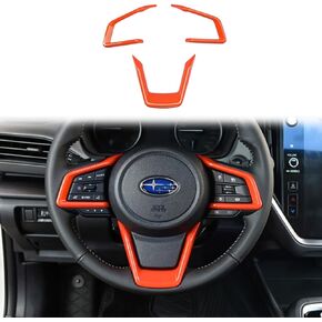 Steering Wheel Cover Trims for 2018-2024 Subaru Crosstrek Outback Legacy Accessories Steering Wheel Panel Frame Covers for 2017-2024 Subaru Impreza /2018-2023 Forester Ascent (Red)