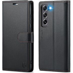 for Samsung Galaxy S21 FE 5G Wallet Case with RFID Blocking Credit Card Holder, PU Leather Folio Flip Kickstand Protective Shockproof Cover Women Men for Samsung S21 FE Phone case(Purple)