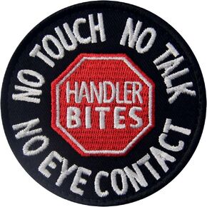 Service Dog No Touch No Talk No Eye Contact Vests/Harnesses Emblem Embroidered Fastener Hook & Loop Patch