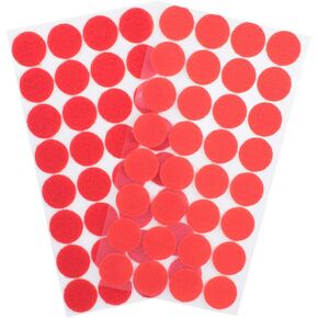 256pcs Hook and Loop Dots (128 Pairs) 1 inch (25mm) Self Adhesive dots- Double Sided Adhesive Dot Tapes - Tape dots for Home Travel Box Trunk Paper Craft Sticks (Red)