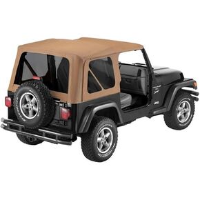 Bestop® 51180-33 Dark Tan Replace-a-Top Soft Top Tinted Windows-No door skins included-No frame hardware included- 1997-2002 Jeep Wrangler