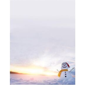 Great Papers! Snowman Sunset Holiday Letterhead, 8.5" x 11", 80 sheets (2018011) Pink