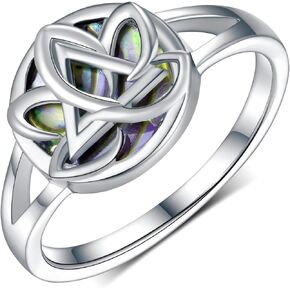 Sobriety Gifts for Women 925 Sterling Silver Alcoholics Anonymous Ring Lotus AA Sobriety Jewelry Gifts for Women Girls