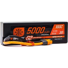 Spektrum 11.1V 5000mAh 3S 100C Smart G2 Hardcase LiPo Battery: IC3, SPMX53S100H3, Multi