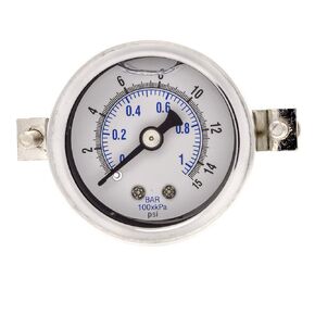 PIC Gauges 203L-158F U-Clamp Panel Mount Glycerine Filled Pressure Gauge w/ SS Case/Bezel, Brass Internals, PC Lens, 1.5" Dial, 0/160 psi Range, 1/8" Male NPT