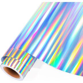 GIRAFVINYL Mirror Chrome Blue Vinyl,Blue Permanent Vinyl 12" x 30 ft Metallic Blue Vinyl for DIY Cup Home Decor,