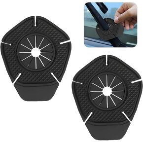 2PCS Car Wiper Arm Hole Silicone Protector Pads, Anti-Dust, Anti-Fallen Leaves Clogging, Windshield Wiper Universal Arm Hole Covers for Most Cars, SUVs, Trucks (Black)