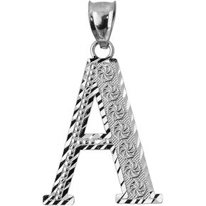 925 Sterling Silver Initial Letter A Charm Pendant, 0.7"
