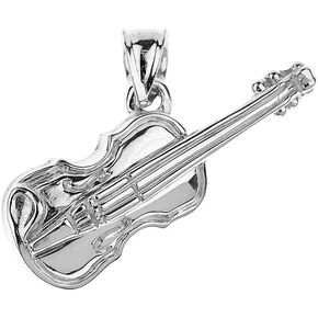 925 Sterling Silver Violin Music Charm Pendant