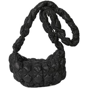 Crescent Bag Puffer Tote Bag for Women Quilted Shoulder Bags Puffy Purse Handbag Winter Down Padding Purse