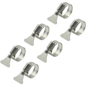 METALLIXITY Adjustable Hose Clamps(33mm - 57mm/1.29" - 2.24") 6Pcs, Metal Clip - for Home Garden Tube Pipe Fastening