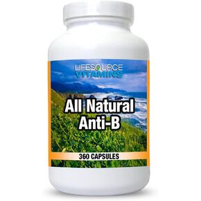 LifeSource Vitamins All Natural Anti-B for Immune Support, 14 All Natural Ingredient with Echinacea & Garlic Extract, 360 Immune Defense Capsules