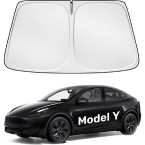 Zanch Tesla Model 3 Accessories Sunshade Windshield 2016-2024[Custom Fit][Cooling Effect] Full Coverage- Easy Foldable Sunshade for Model 3 Front Window Sunshade as Tesla Model 3 Accessories