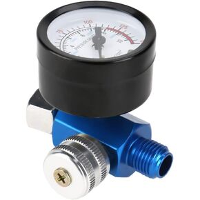 Fdit 1/4" Spray Paint Gun Air Pressure Regulator Pressure Gauge Pneumatic Tool Accessory