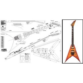 Plan of Jackson King V Electric Guitar - Full Scale Print