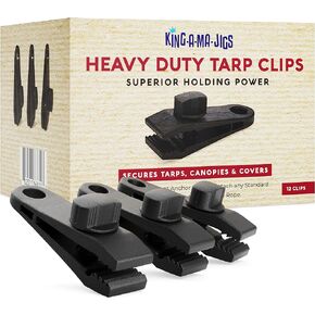 12 Pack - Heavy Duty Tarp Clips - Superior Holding Power- Lock Grip Gator Clamp Design - Secures Tarps, Tents, Awnings, Banners or Covers (12 Pack)