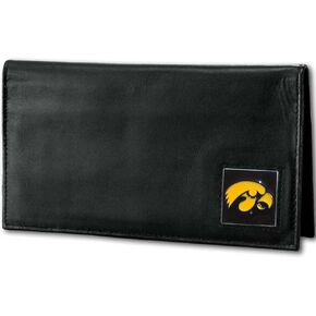 NCAA Siskiyou Sports Fan Shop Iowa Hawkeyes Deluxe Leather Checkbook Cover One Size Black