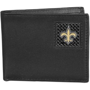 محفظة Siskiyou Sports NFL New Orleans Saints جلدية ثنائية الطي، سوداء