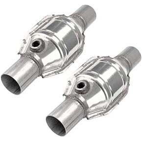 KAX Catalytic Converters,2pcs 2.5" Catalytic Converter Universal EPA Approved &O2 Sensor Port Weld-On for 53005 High Flow Round Catalytic Converter