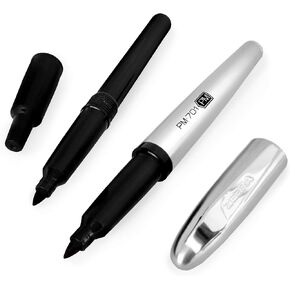 Zebra PM-701 Stainless Steel Permanent Marker - 1mm Line + Free Refill - Black Ink