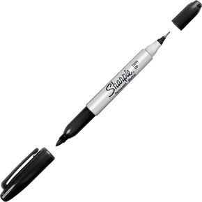 Sharpie 32201 Twin-Tip Permanent Marker, Fine/Ultra Fine, Black (SAN32201)